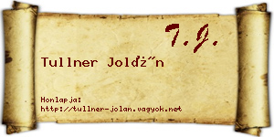 Tullner Jolán névjegykártya